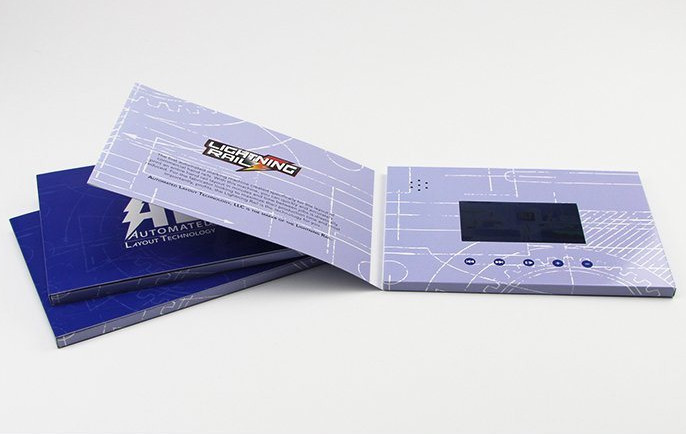Full print 4.3 inch video flyer,quality lcd video mailer card,digital video catalogue brochure