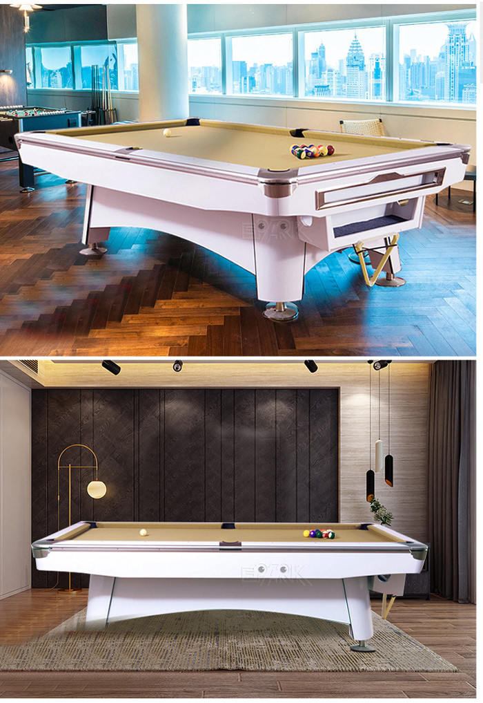 White 2 In 1 9FT Billiard Pool Table For Shopping Mall