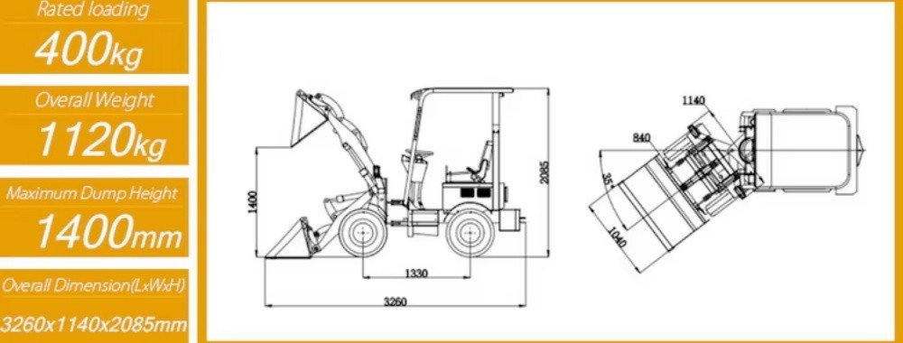 JWE604 Loader Machine Brand Multi Function Small Electric Loader