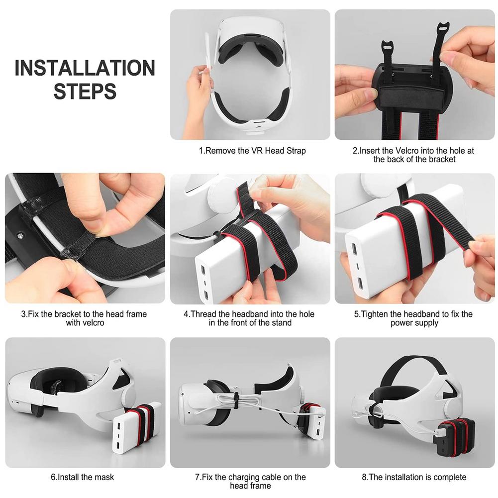 Adjustable Back Battery Strap Power Bank Fixing Bracket For Oculus Quest 2 MOBILE Battery Holder For Quest 2 Headset VR
