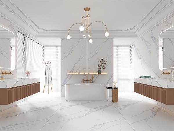 Retro Outside Floor Porcelain Rock Slabs For Rebuilding W.A 0.5% And Carrara