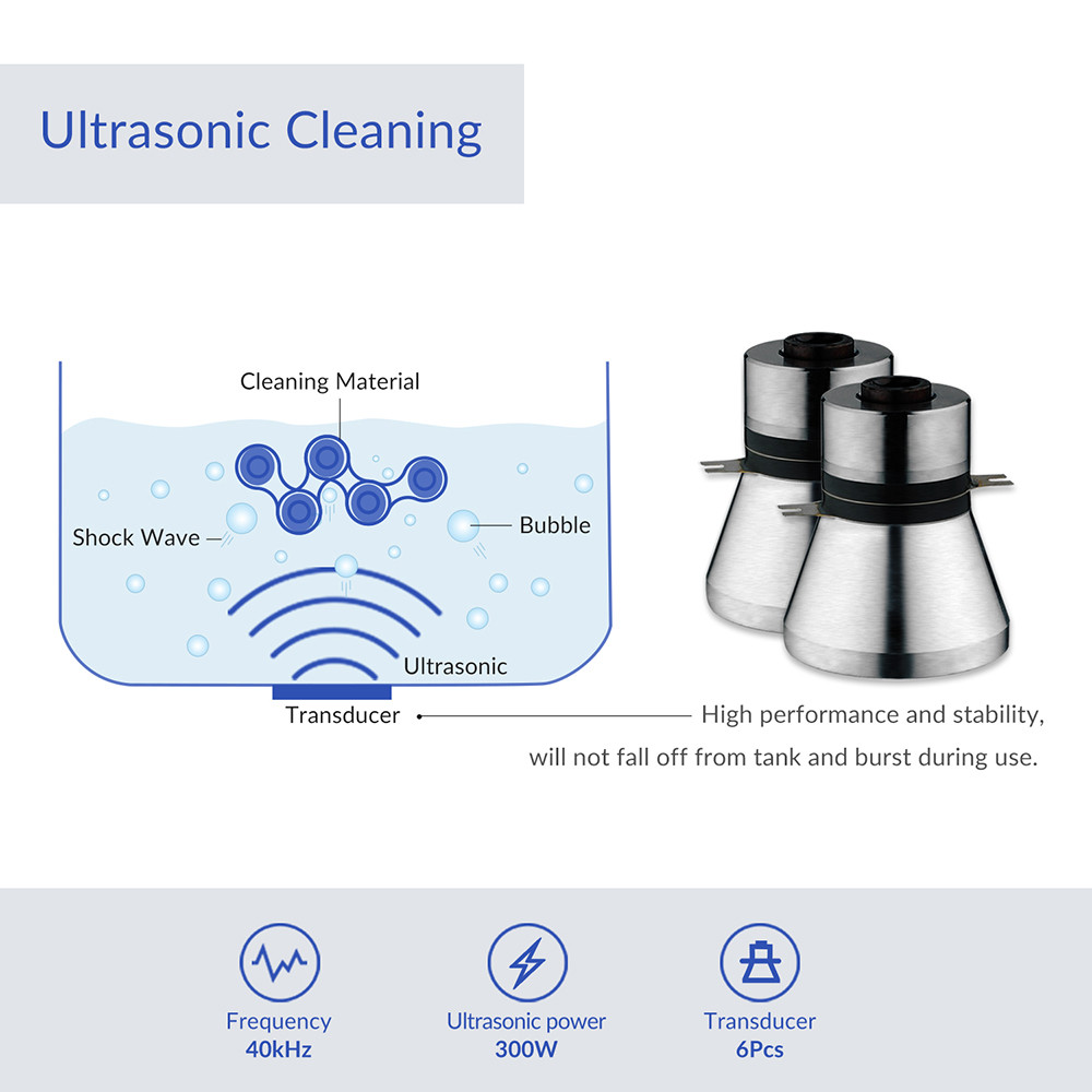 13L Ultrasonic Fruit Vegetable Cleaner 300W Stainless Steel Basket For Cleaning Food