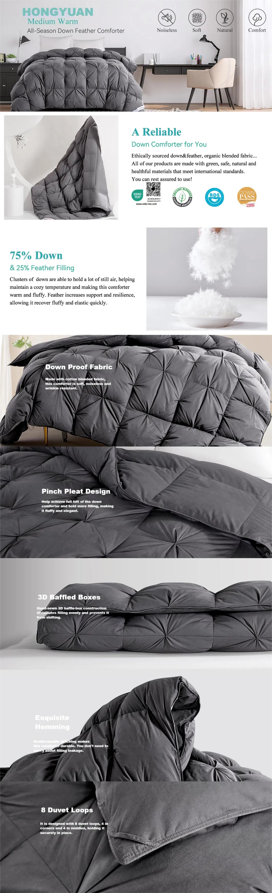 Soft and Eco-friendly Home Bedding Sustainable 3 Pieces Microfiber Duvet Bedding Set