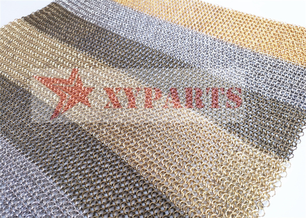 Bronze Stainless Steel Chainmail Metal Ring Mesh For Wall Curtains