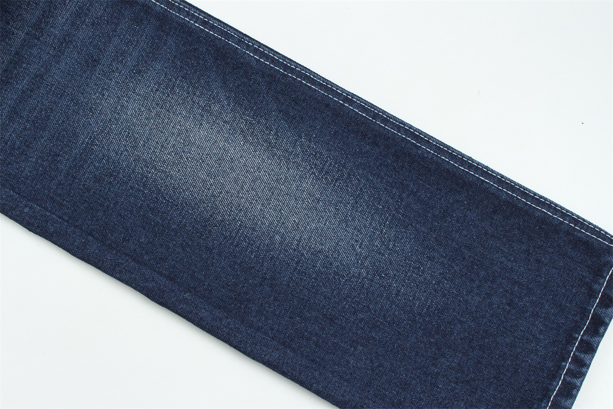 Recycled Fiber Denim Fabric In A Very Deep Blue 11.5 Oz High Elasticity