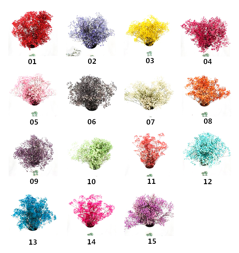 Multicolor Beautiful Dried Flowers Baby'S Breath Wedding Table Decorations