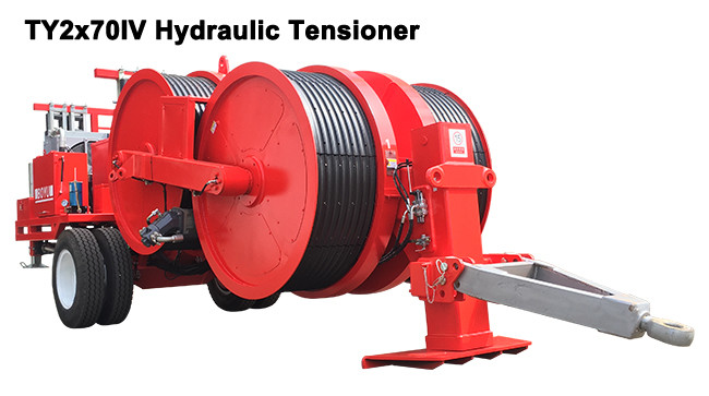 Hydraulic Tensioner Cable Stringing Equipment Max Intermittent Tension 2×70kN