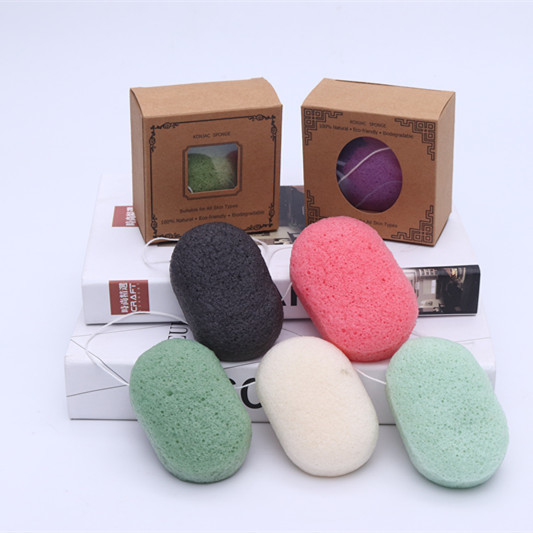 85mm*85mm*25mm White Oval Facial Konjac Sponge Biodegradable