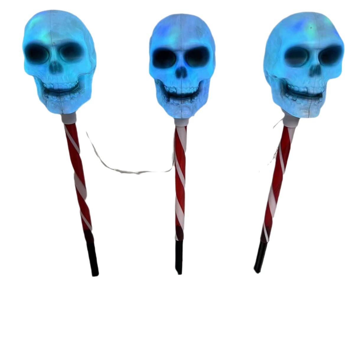 Red and white skull-shaped waterproof battery box socket lamp, one socket with