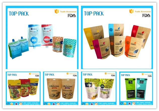 OEM Food Grade Clear Window Front Food Packaging Pouches With Zipper