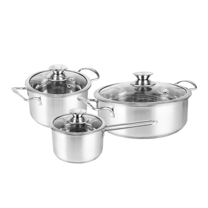 Non Stick 201 Stainless Steel 3pcs Hot Pot Stock Soup Pot