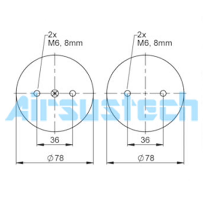 2 3 /4 X 3 Heavy Duty Rubber Steel Air Spring Suspension Kit FT 22-6 DI CR Contitech Air Actuator