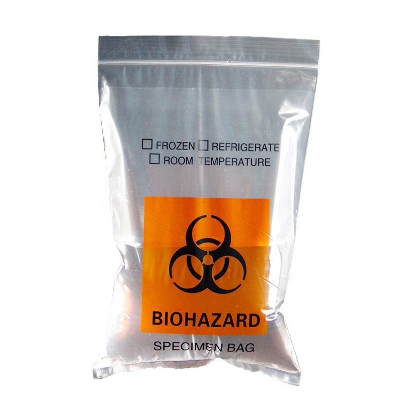 Transparent LDPE 95kpa Specimen Transport Bag Gravure Printing