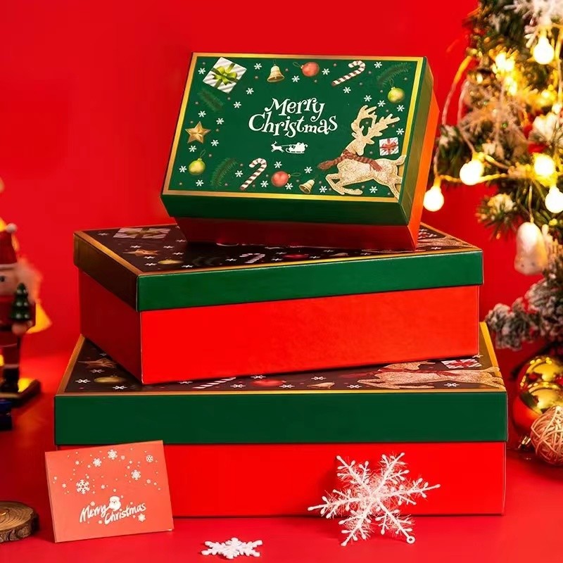 Luxury Christmas Exquisite Paper Box , Wedding Party Gift Box for Candy Snacks Packaging