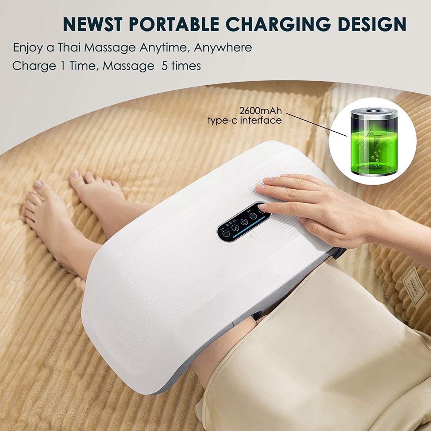 2600mAh Electric Heated Knee Massager Double Leg Percussion Massager For Knee Pain
