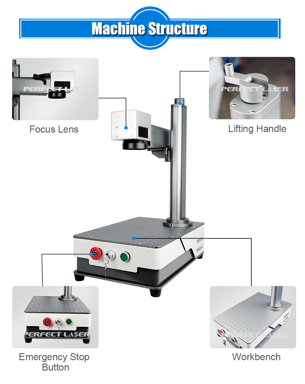 Tabletop Mini Small Fiber Laser Marking Machine 20W 25W For Metal / Non Metal