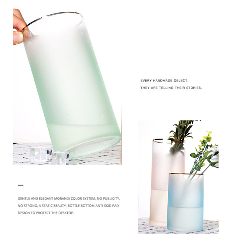 Fresh Dried Flower Hand Blown Decorative Glass Vases 25cm Height