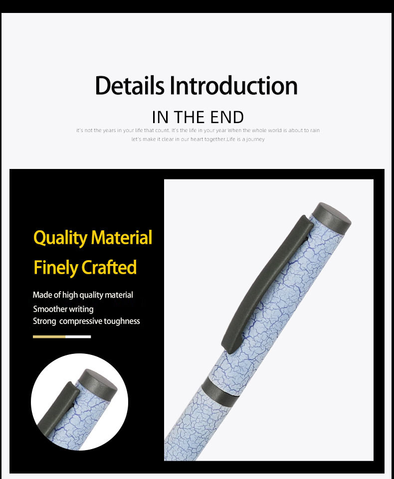 Aluminum Roller Ball Pen Specialty Paper Surface Roller Pen Insertable Cap Pen