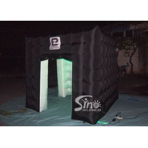 8x8 ft black cube colorful LED inflatable photo booth with custom logo printed