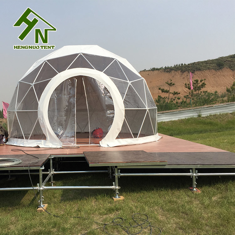Round PVC Door Small Geodesic Dome Tent For Event 48m Diameter