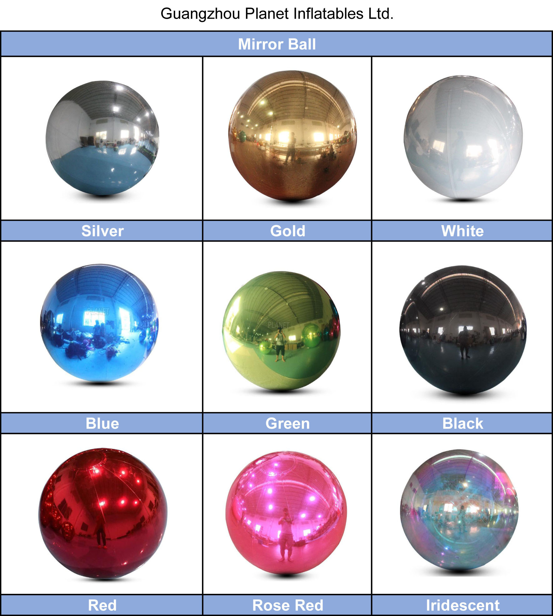 Christmas Decoration Inflatable Reflective Ball Colorful Mirror Balloon Inflatable Mirror Ball