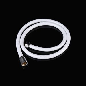 White Color PVC Shower Hose , 1.5M Double Lock Shower Hose With Plastic Nut