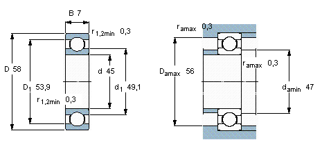 Large bore size thin section ball bearing KG250CP0 thin wall bearing