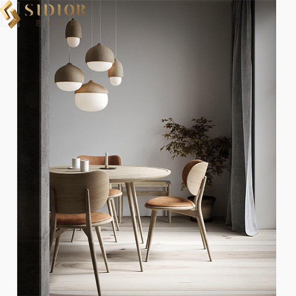 European Wood Ultra Modern Dining Chairs 58cm Width Minimal Style