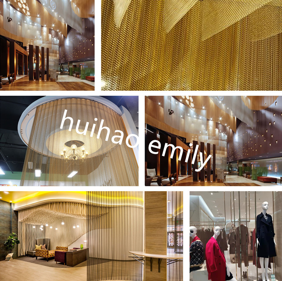 Architectural Aluminum Metal Coil Drapery Mesh For Shopping Malls