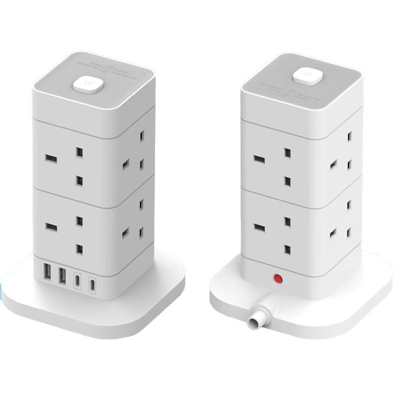 Extension Socket 250V 10A 2 USB Ports Universal Travel Mobile Multiple Plug Cable 1.8M