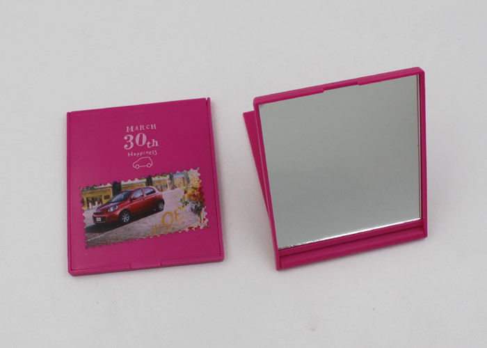 Small Pocket Compact Mirror in Square Shape with Customized Logo
