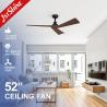 Buy cheap Lower Noise Sleek Black Ceiling Fan with Dark Wood Grain Blades and Remote from wholesalers