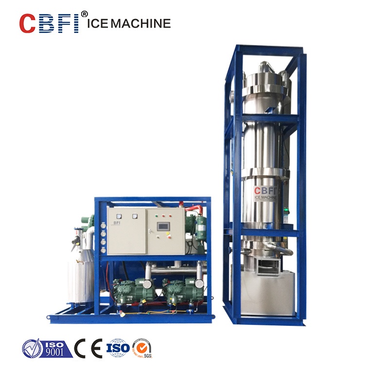 Water Cooling Industrial Ice Tube Maker Large Capacity 20 Ton / 24 Hours