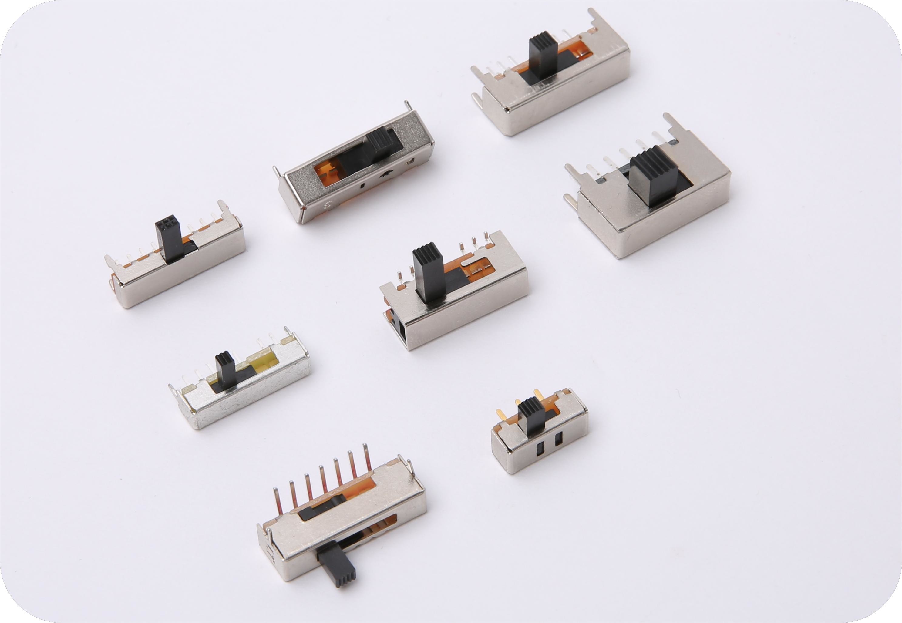 OEM Micro Miniature Slide Switch 2 Position 1 Pole With PCB Through Hole Insert