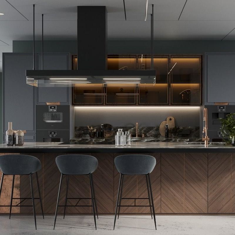 Complete Smart Custom Kitchenette Cupboards Modern Islands Solid Wood Complete Cuisine Storage Furniture Kitchen Cabinets