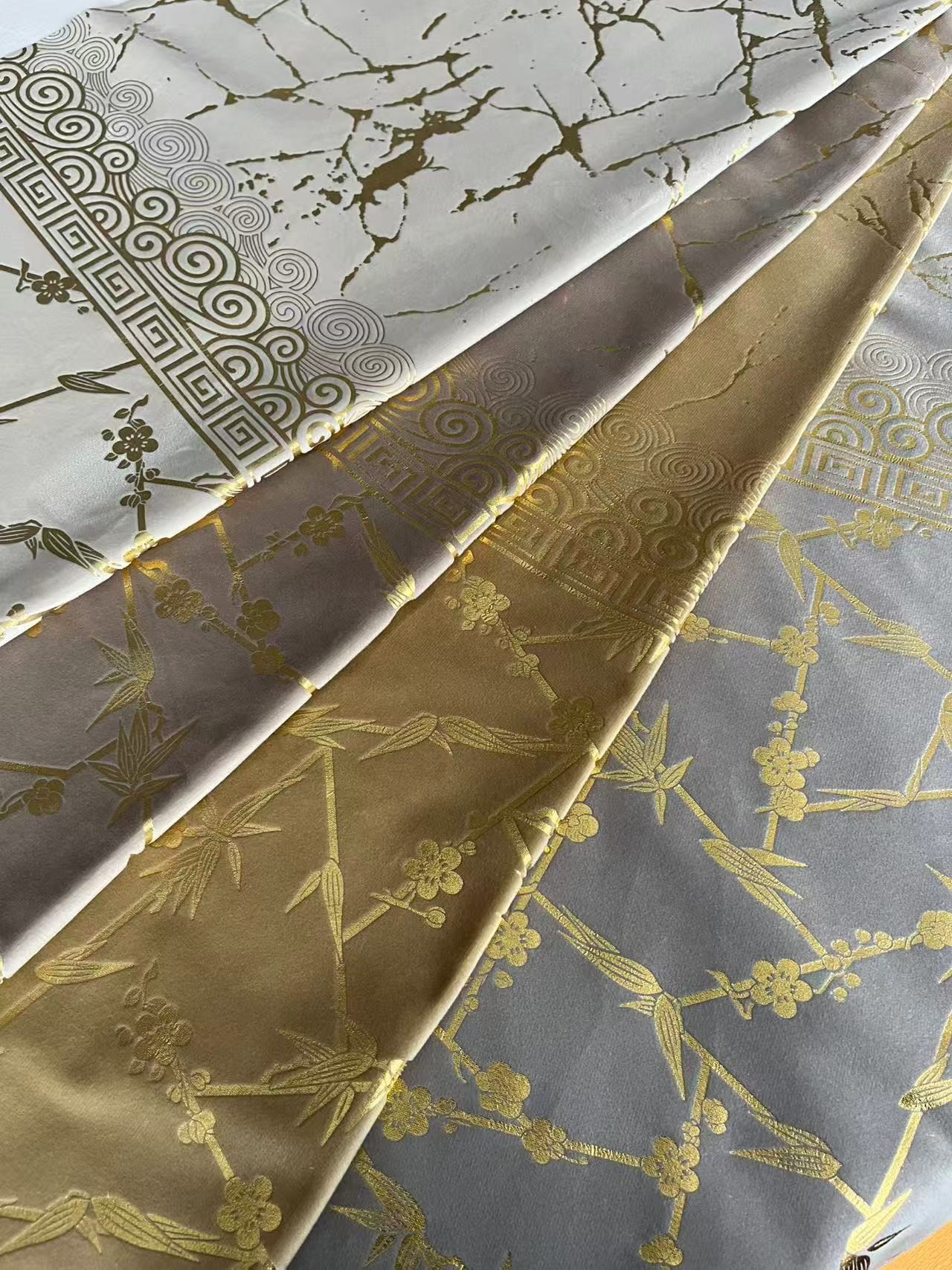 Upholstery Velvet Curtain Fabric Foil Holland Velvet Fabric Bronzing Printing Desgin