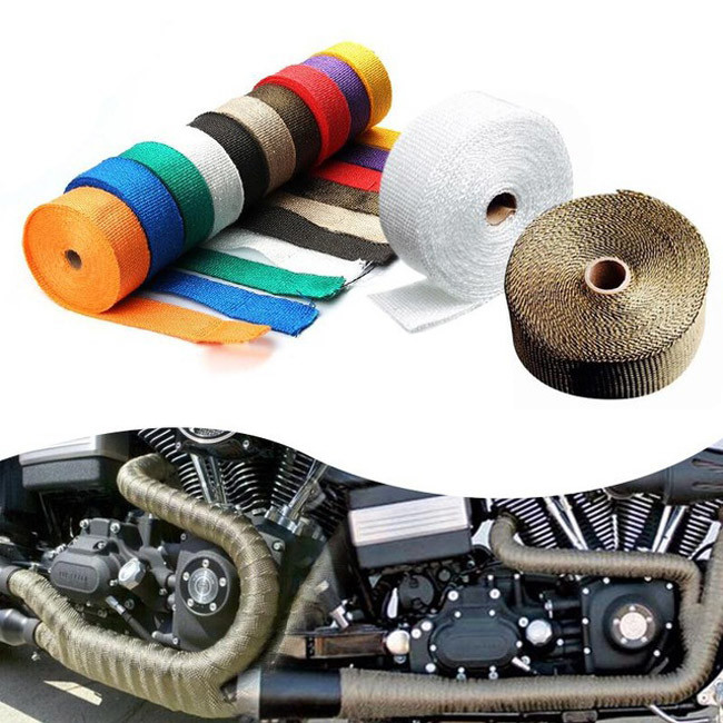 Honda / Suzuki Auto / Motorcycle Exhaust Slip On Mufflers With Basalt Fiber Titanium Wraps