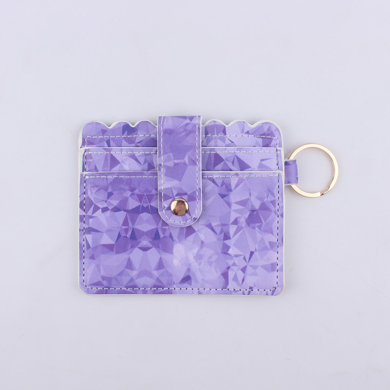 Luxury Women's PU Leather Business Card Holder with Keychain and ID Credit Card Slots