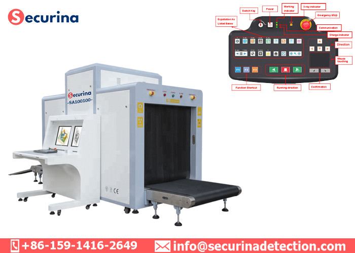 Metro Station X Ray Baggage Scanner Diagnostic Type Adjustable Conveyor Height