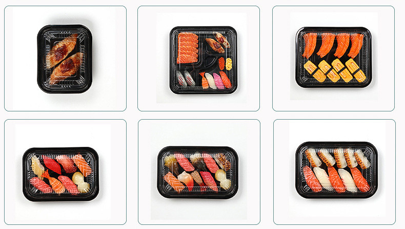Food Grade PP Disposable Takeaway Containers Rectangular Transparent