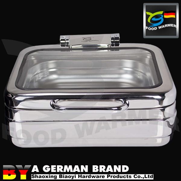 370x370x140mm Stainless Steel Chafing Dish With Unique Machanical Hinge For