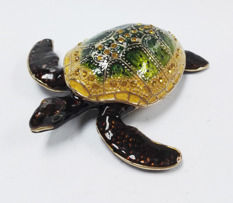 metal alloy turtle trinket jewelry box with magnet closure good quality and various designs