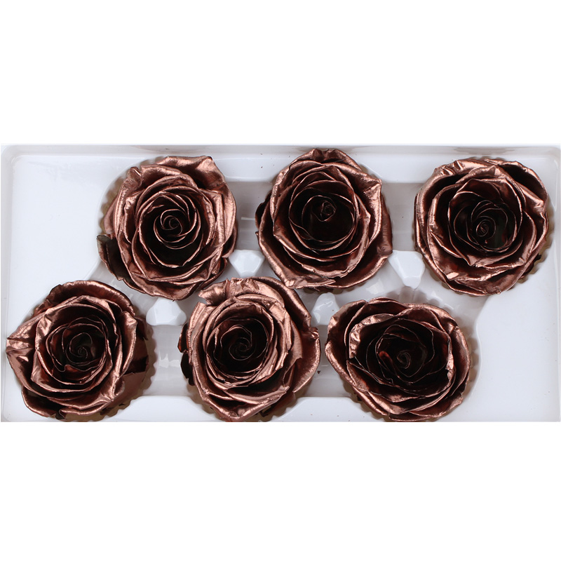 Forever Roses Gold Heads , Preserve Real Flowers Heads For Christmas Decoration