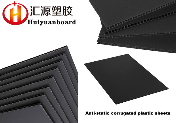 Moisture Proof Black Eco Friendly ESD Corrugated Plastic Sheet Anti UV
