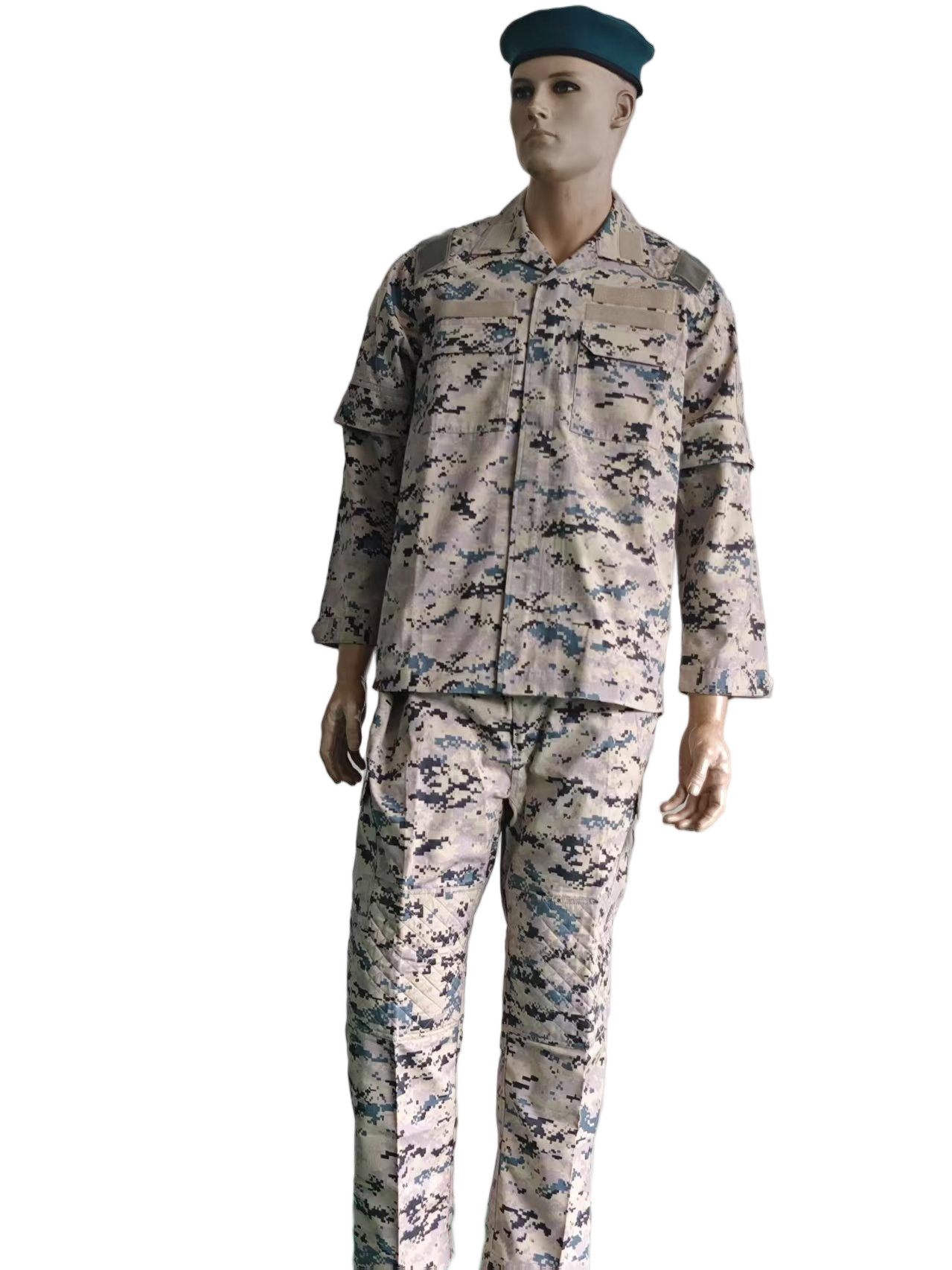 Tactical ACU Camouflage Field Training Uniform Set Twill and Rip Stop Fabric Cotton Polyester Material