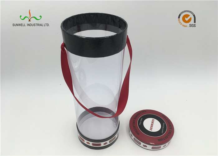 Custom Printed Clear PVC Plastic Cylinder Tube Box Packaging Round Acetate Plastic Box