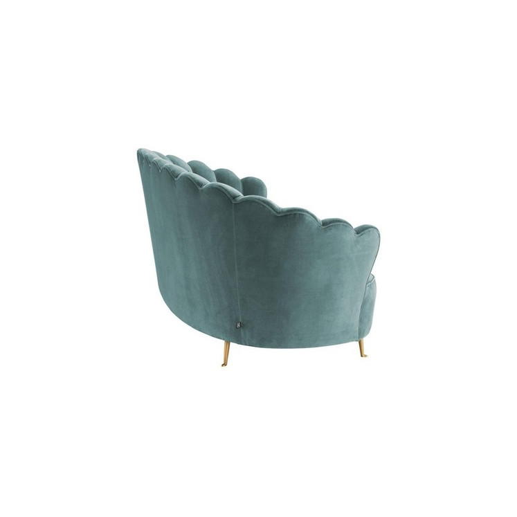 French class 2 seat lounge birch wood blue velvet fabric stainless steel leg luxury for wedding event living room