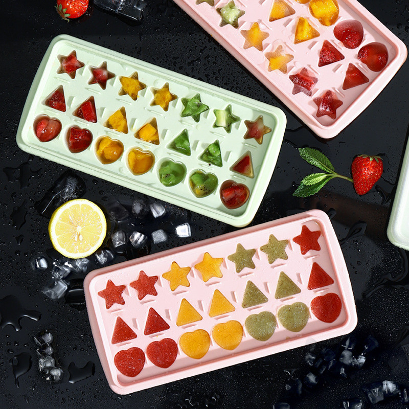 Ice Cube Trays 4 Pack, 56 Pcs Silicone Ice Cubes Tray Maker With Spill-Resistant Removable Lid, Easy Release & Pop Out, LFGB And BPA Free, Stackable