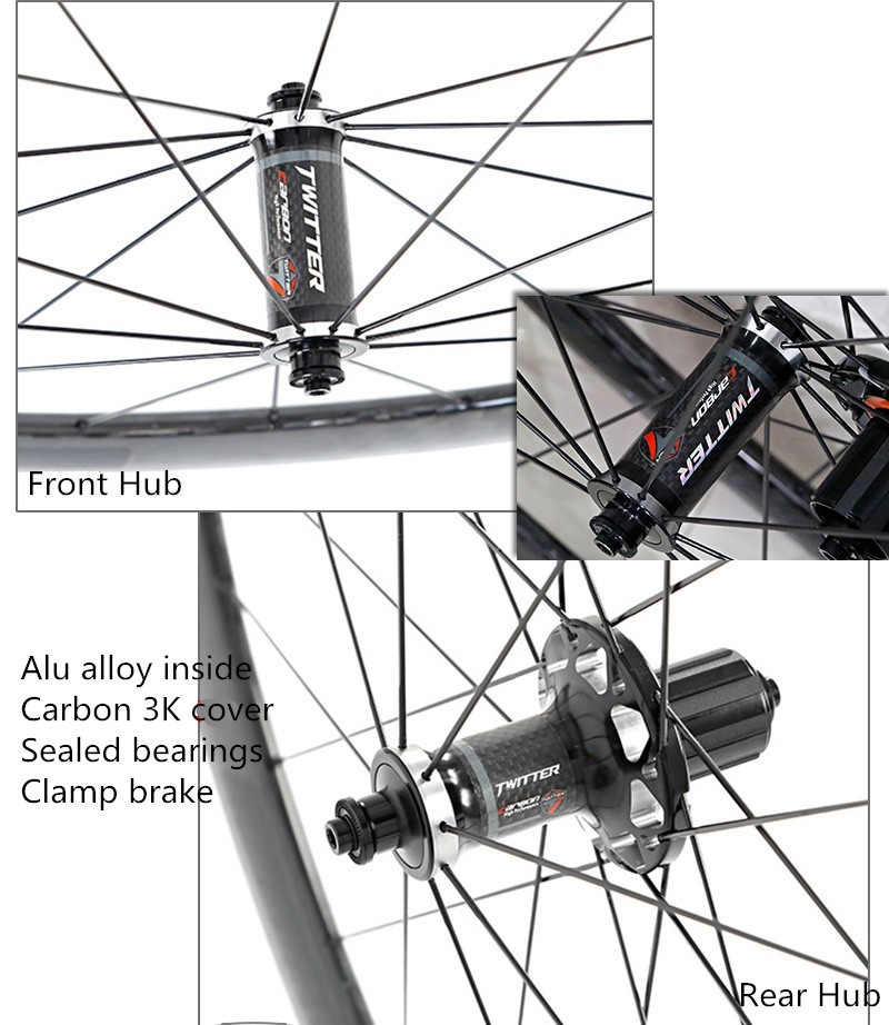 RETROSPEC 700C Carbon Road Bike Wheelset Quick Release With C Brake