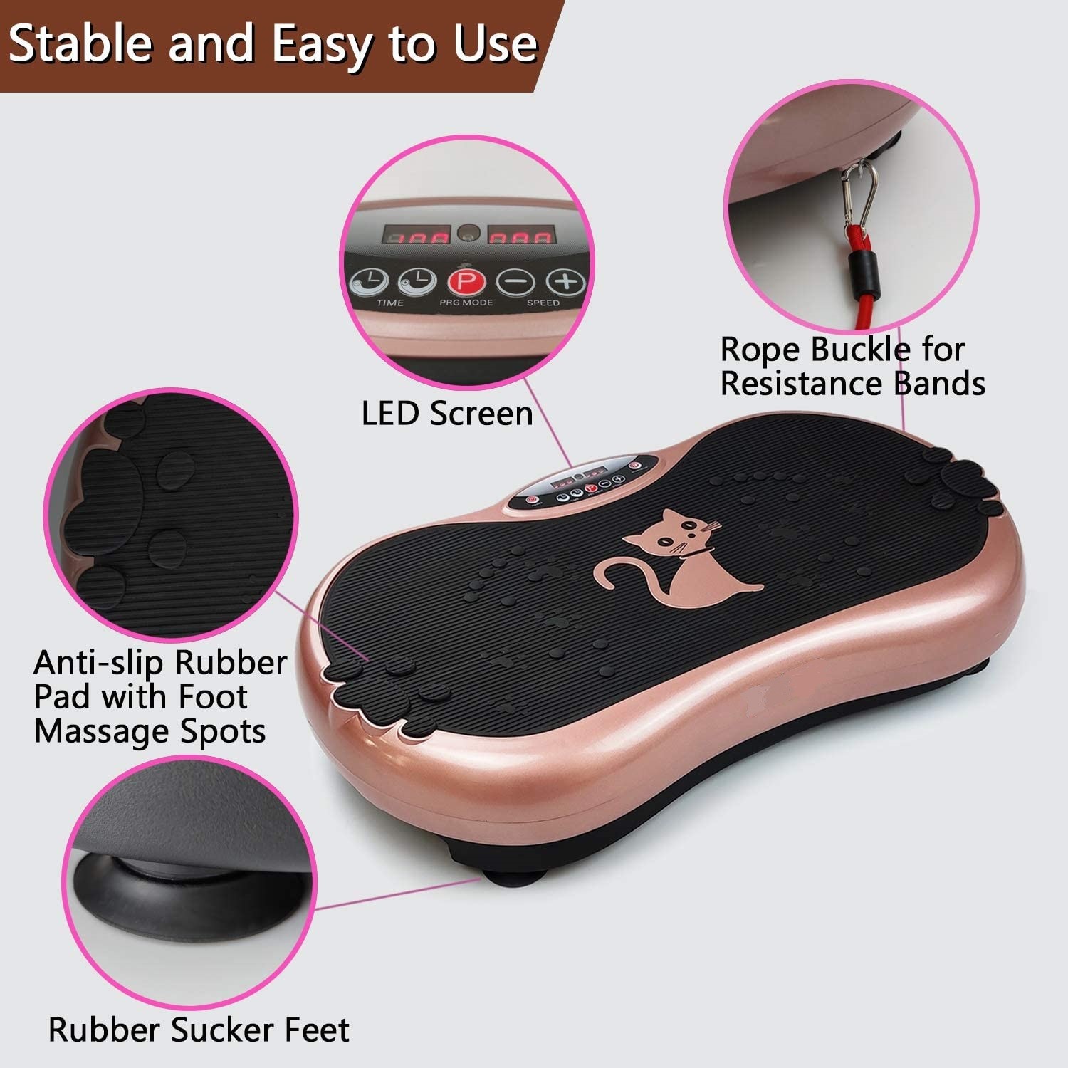 180W 999 Levels Vibration Plate Exercise Machine Whole Body Training High Speed